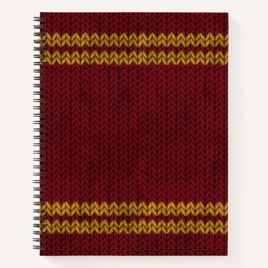 Red Knit-look Stripe Pattern Notitieboek (Voorkant)