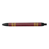 Red Knit-look Stripe Pattern Zwarte Inkt Pen (Voorkant)