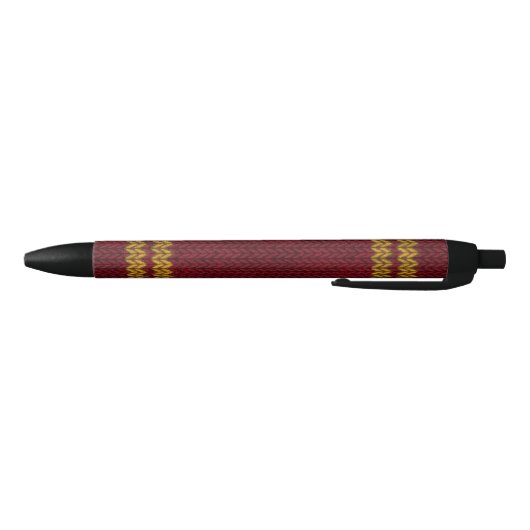 Red Knit-look Stripe Pattern Zwarte Inkt Pen (Bodem)