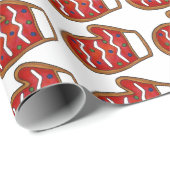 Red Knit Mittens Kerstsuiker Cookie Vakantie Cadeaupapier (Rol Hoek)