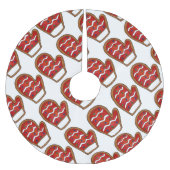 Red Knit Sugar Cookie Mitten Kerstmis Baking Kerstboom Rok (Voorkant)