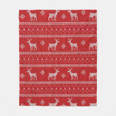 Red Knit Sweater met Deer Fleece Blanket (Voorkant)