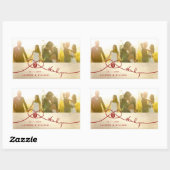 Red Knot Double Happiness Chinese Weddenfoto Rechthoekige Sticker (Vel)