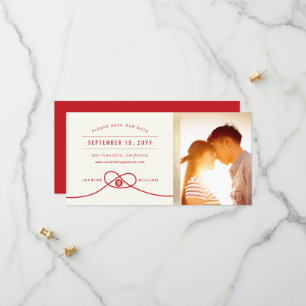 Red Knot Double Happiness Chinese Weddenfoto Save The Date