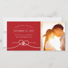 Red Knot Double Happiness Chinese Weddenfoto Save The Date