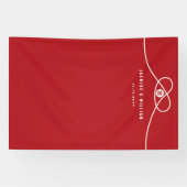 Red Knot Double Happiness Weddenfoto Achtergrond Spandoek (Horizontaal)