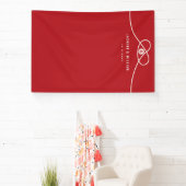 Red Knot Double Happiness Weddenfoto Achtergrond Spandoek (Insitu)