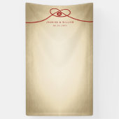 Red Knot Double Happiness Weddenfoto Achtergrond Spandoek (Verticaal)