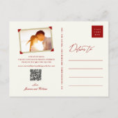 Red Knot Dubbele Geluk Chinees sparen de Datum Aankondigingskaart (Achterkant)