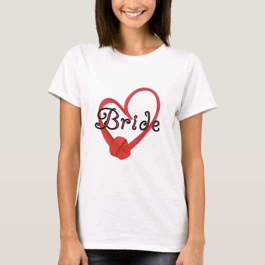 Red Knot Heart Bride T-shirt (Voorkant)