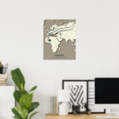 Red Knot Migration Map - Minimalistische Vogel Poster (Thuiskantoor)