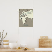 Red Knot Migration Map - Minimalistische Vogel Poster (Keuken)