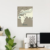 Red Knot Migration Map - Minimalistische  Vogel Poster (Thuiskantoor)