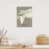 Red Knot Migration Map - Minimalistische  Vogel Poster (Keuken)