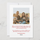 Red Knot Moderne Kerstfoto Feestdagenkaart (Achterkant)