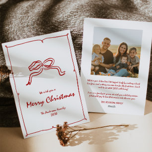 Red Knot Moderne Kerstfoto Feestdagenkaart