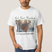 Red Knot Shorebird Face Extinction by RoseWrites T-shirt (Voorkant)