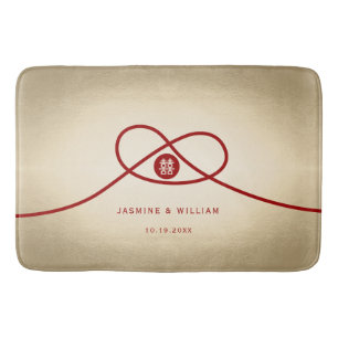 Red Knot Union Double Happiness Chinese Wedding Badmat