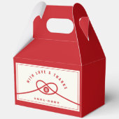 Red Knot Union Double Happiness Chinese Wedding Bedankdoosjes (Achterkant)