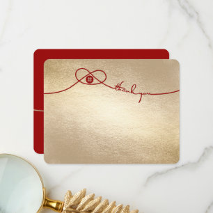 Red Knot Union Double Happiness Chinese Wedding Bedankkaart