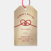 Red Knot Union Double Happiness Chinese Wedding Cadeaulabel (Voorkant)