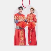 Red Knot Union Double Happiness Chinese Wedding Cadeaulabel (Achterkant)