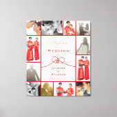 Red Knot Union Double Happiness Chinese Wedding Canvas Afdruk (Voorkant)