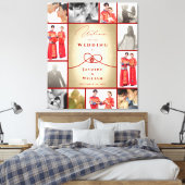 Red Knot Union Double Happiness Chinese Wedding Canvas Afdruk (Insitu (Slaapkamer))