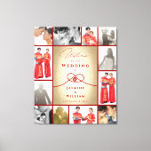 Red Knot Union Double Happiness Chinese Wedding Canvas Afdruk (Voorkant)