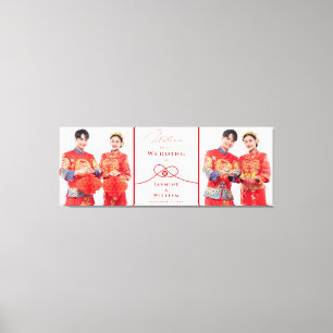 Red Knot Union Double Happiness Chinese Wedding Canvas Afdruk