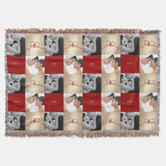 Red Knot Union Double Happiness Chinese Wedding Deken (Voorkant)