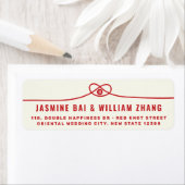 Red Knot Union Double Happiness Chinese Wedding Etiket (Insitu)