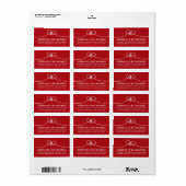 Red Knot Union Double Happiness Chinese Wedding Etiket (Full Sheet)