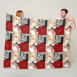 Red Knot Union Double Happiness Chinese Wedding Fleece Deken