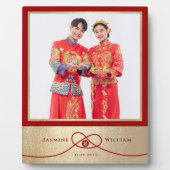 Red Knot Union Double Happiness Chinese Wedding Fotoplaat (Voorkant)