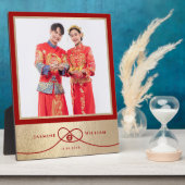 Red Knot Union Double Happiness Chinese Wedding Fotoplaat (Zijkant)