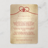 Red Knot Union Double Happiness Chinese Wedding Informatiekaartje (Voorkant)