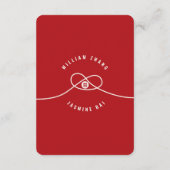 Red Knot Union Double Happiness Chinese Wedding Informatiekaartje (Achterkant)