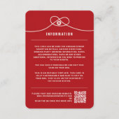 Red Knot Union Double Happiness Chinese Wedding Informatiekaartje (Voorkant)