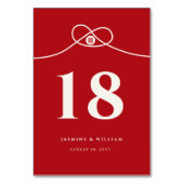 Red Knot Union Double Happiness Chinese Wedding Kaart (Achterkant)