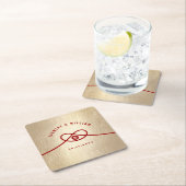 Red Knot Union Double Happiness Chinese Wedding Kartonnen Onderzetters (Insitu)