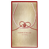 Red Knot Union Double Happiness Chinese Wedding Klein Cadeauzakje (Achterkant)