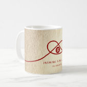 Red Knot Union Double Happiness Chinese Wedding Koffiemok (Voorkant links)