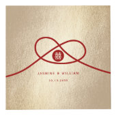 Red Knot Union Double Happiness Chinese Wedding Kubus (Voorkant)