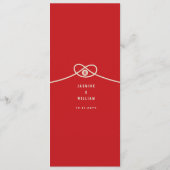 Red Knot Union Double Happiness Chinese Wedding Menu (Achterkant)