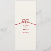 Red Knot Union Double Happiness Chinese Wedding Menu (Achterkant)