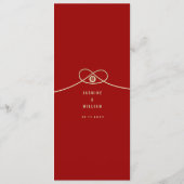 Red Knot Union Double Happiness Chinese Wedding Menu (Achterkant)
