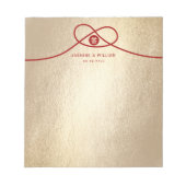 Red Knot Union Double Happiness Chinese Wedding Notitieblok (Voorkant)