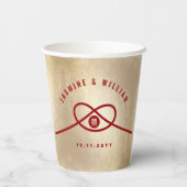 Red Knot Union Double Happiness Chinese Wedding Papieren Bekers