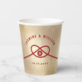 Red Knot Union Double Happiness Chinese Wedding Papieren Bekers